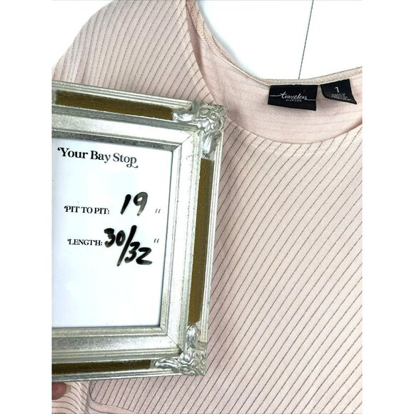 Chicos Travelers Womens Top Size 1 US M Pink Asymmetrical Tunic Sleeveless - Picture 6 of 7